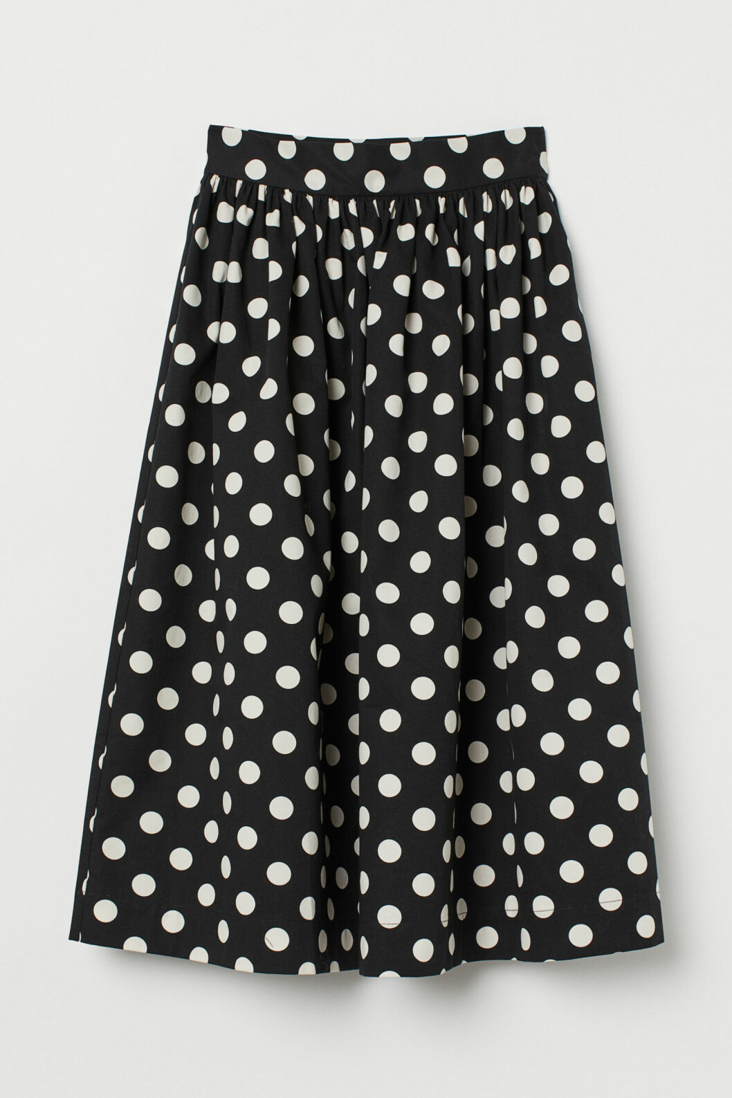 svart vit prickig kjol h&M