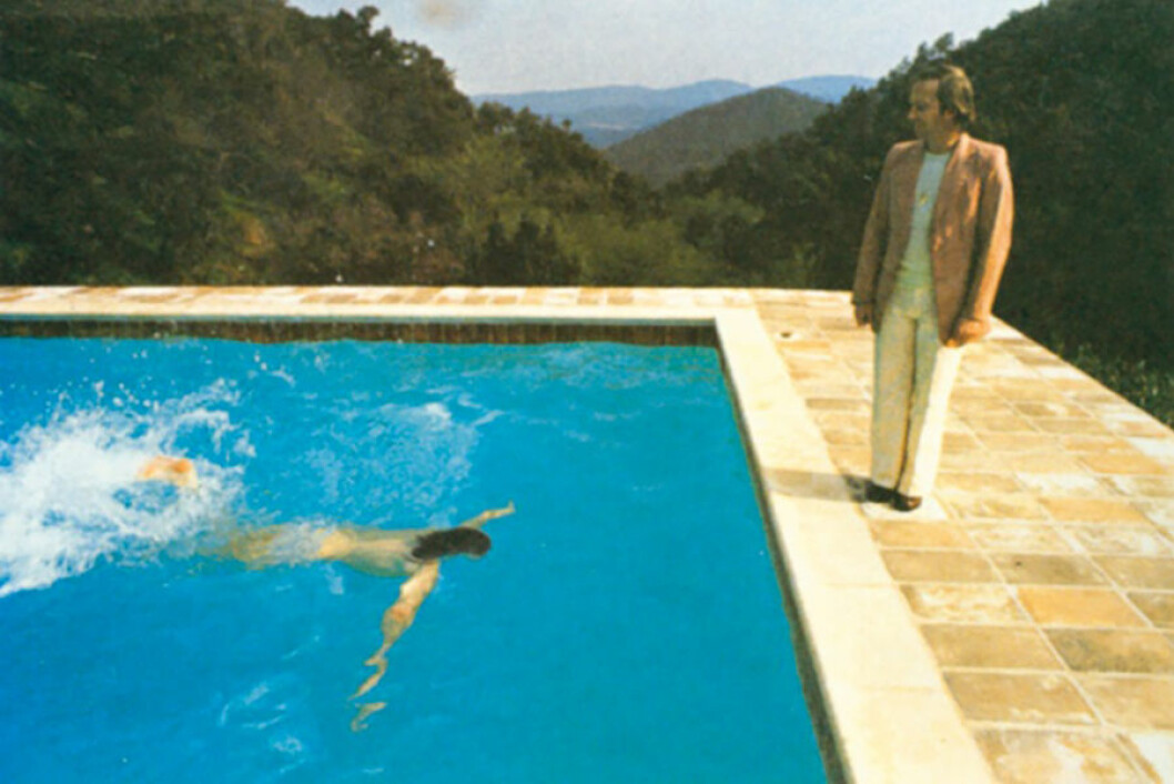 Förberedande fotografi, Le Nid-du-Duc, 1972. Foto: David Hockney David Hockney fotografi i Saint-Tropez pool