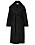 svart kappa i bouclé med stor krage och skärp i midjan från Stylein