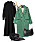 Grön rutig höstkappa matchas med svarta plagg och accessoarer.