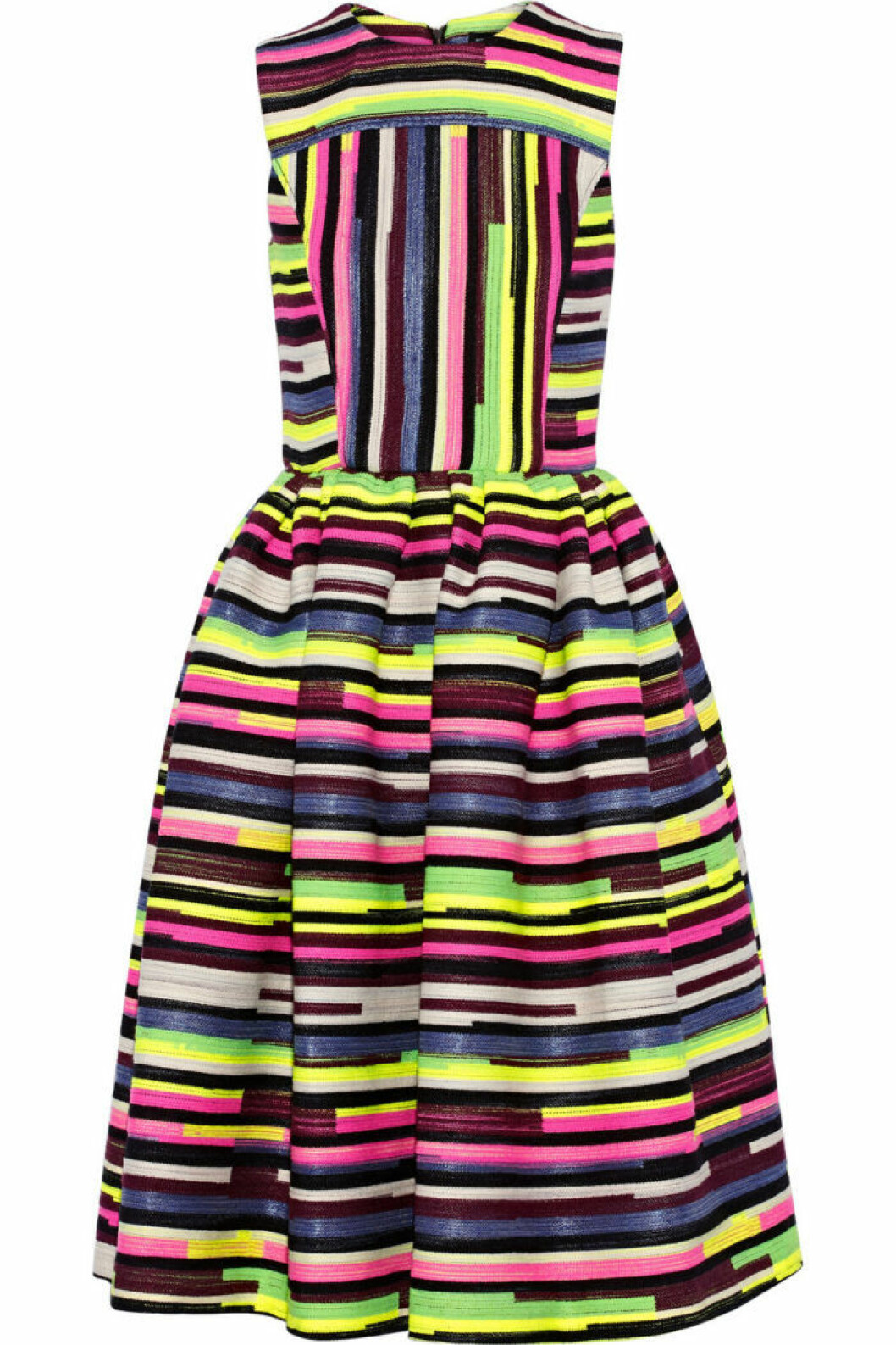 <a href="https://www.net-a-porter.com/se/en/product/639320/House_of_Holland/stephanie-striped-jacquard-dress" target="_blank">Multiränder</a>, ca 6 995 kr, House of Holland/www.net-a-porter.com multirander-klanning-house-of-holland-net-a-porter