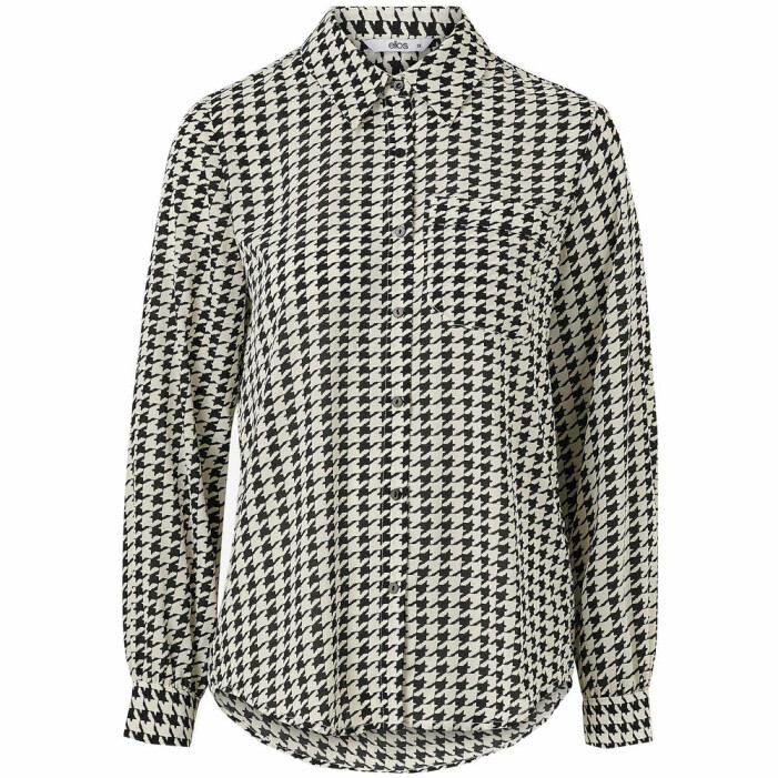 blus med hundtandsmönster