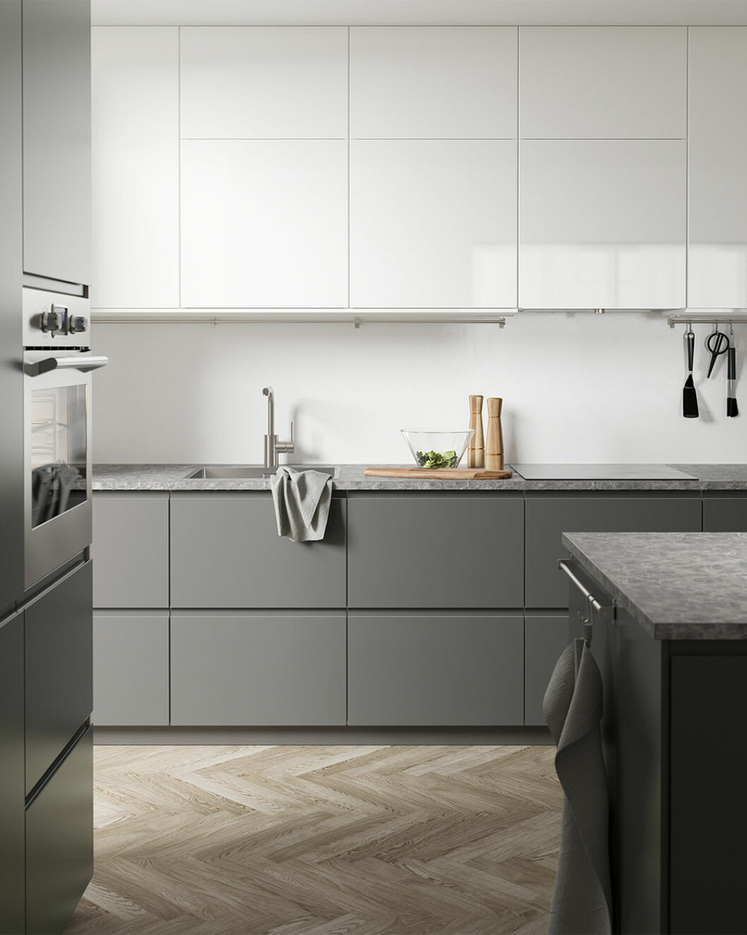 Grått kök från Ikea-katalogen 2020