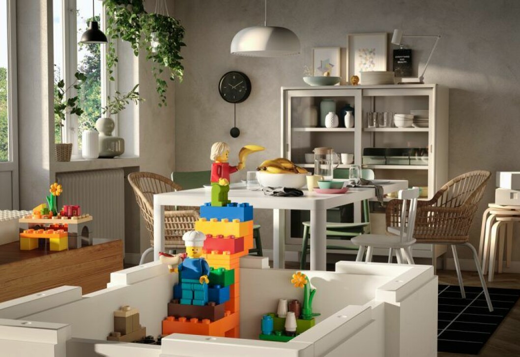 Ikea Lego samarbete bygglek klossar lekfullt vardgsrum