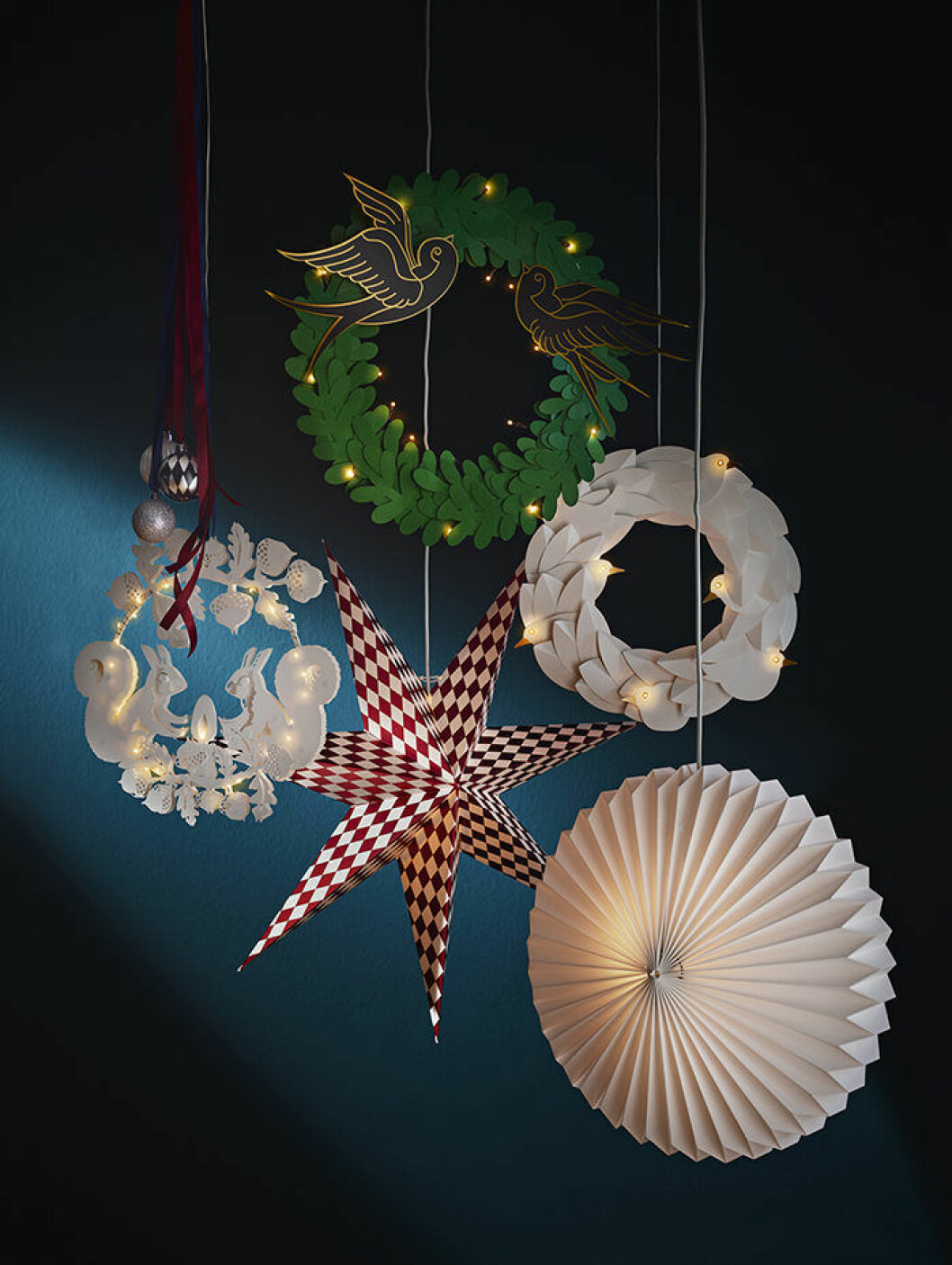 Krans med LED-belysning från Ikea
