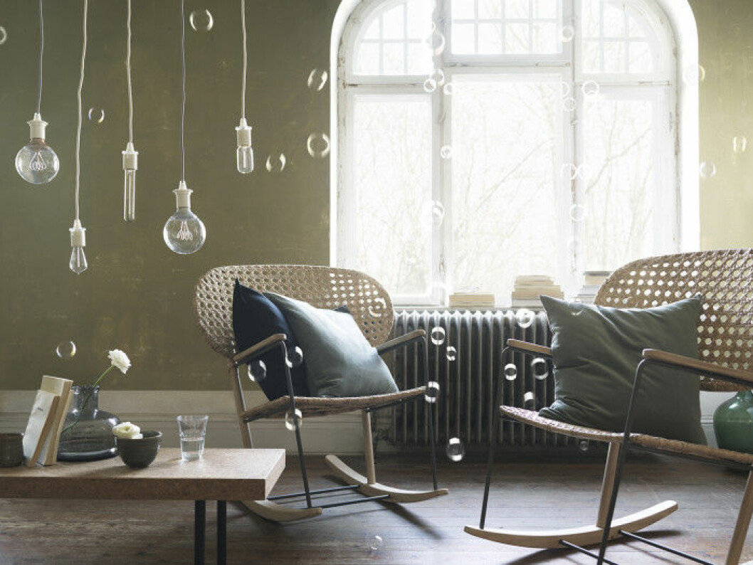 Formgivare: Lisa Hilland Foto: Ikea IKEA_GRONADAL_miljo_gungstol_gra_natur