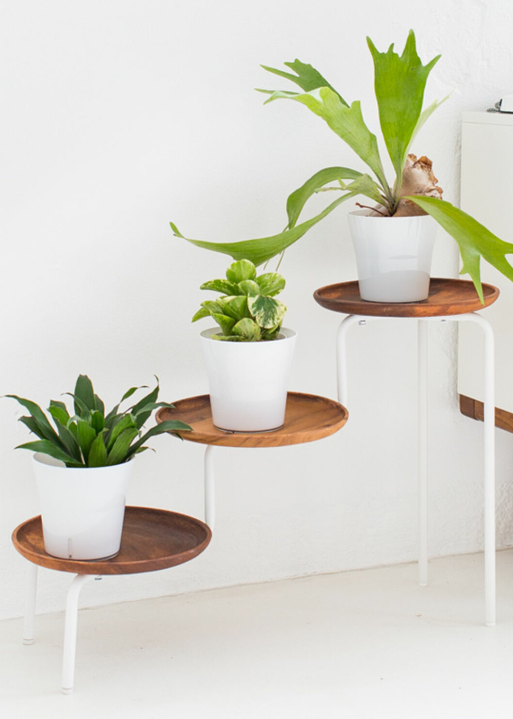 Foto: <a href="https://sugarandcloth.com/diy-acadia-wood-plant-stand/" target="_blank" rel="noopener">Sugar & Cloth</a> Ikeahack - gör en växthylla