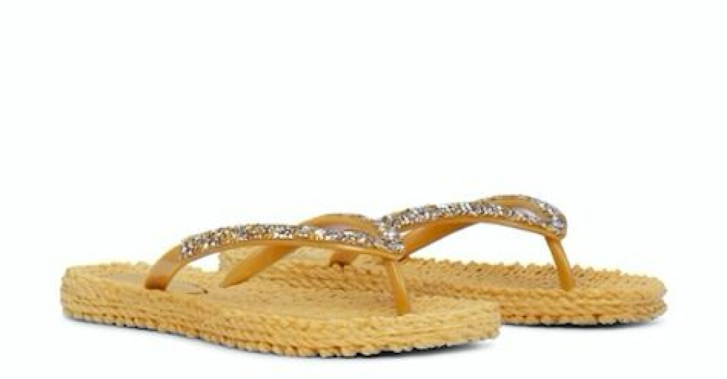 Flip-flops, Ilse Jacobsen. Gula flip-flops i plast med glitterdetaljer. Flip-flops från Ilse Jacobsen.