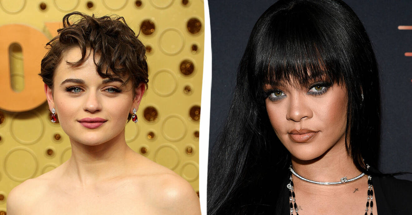 Joey King och Rihanna i trendiga frisyrer 2024.