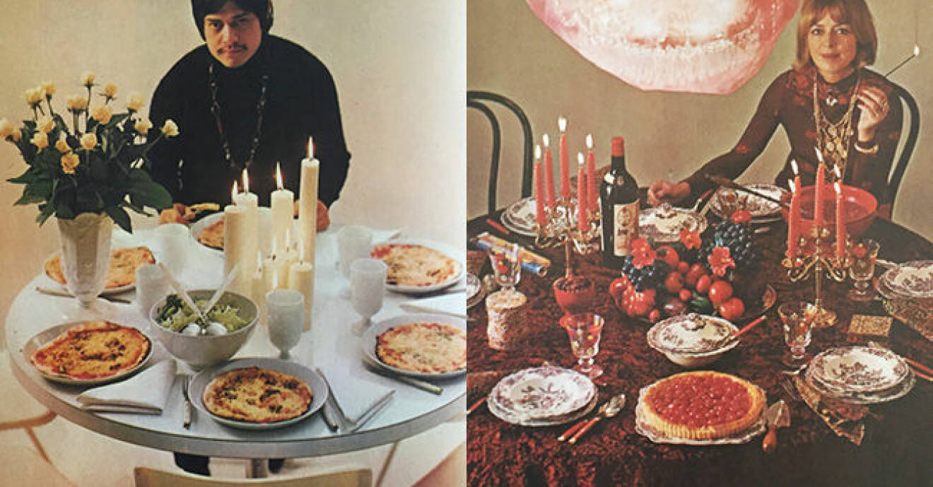 dukade bord från 70-talet