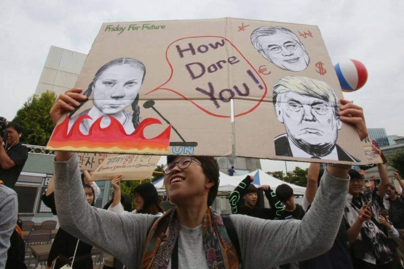 Greta Thunbergs strejk för klimatet ägde bland annat rum i Seoul, Sydkorea