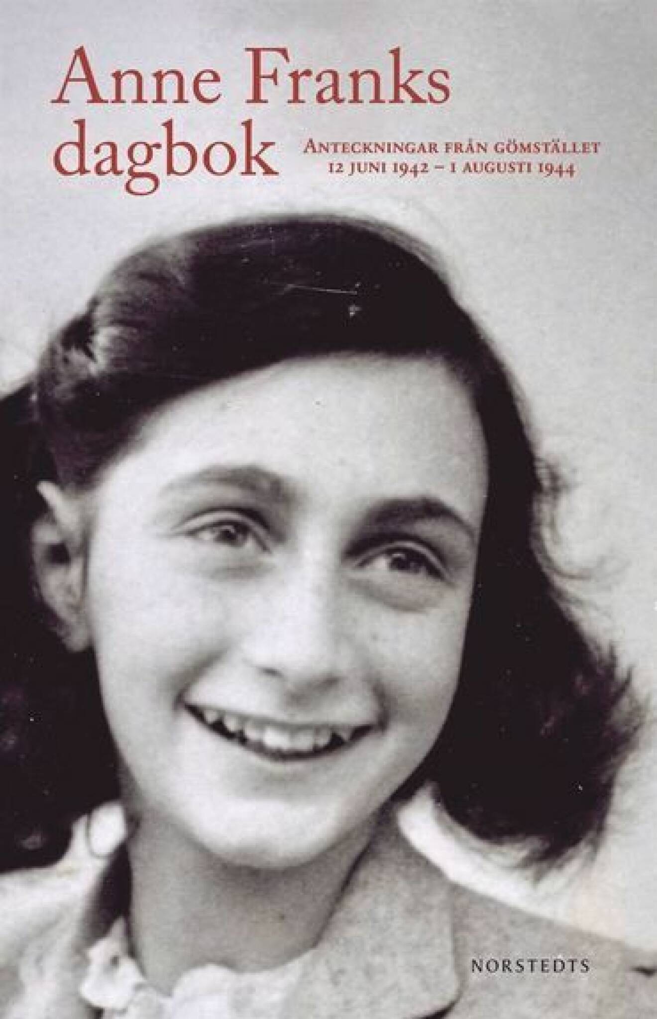 Bildomslag till Anne Franks Dagbok- Bild på Anne Franks.
