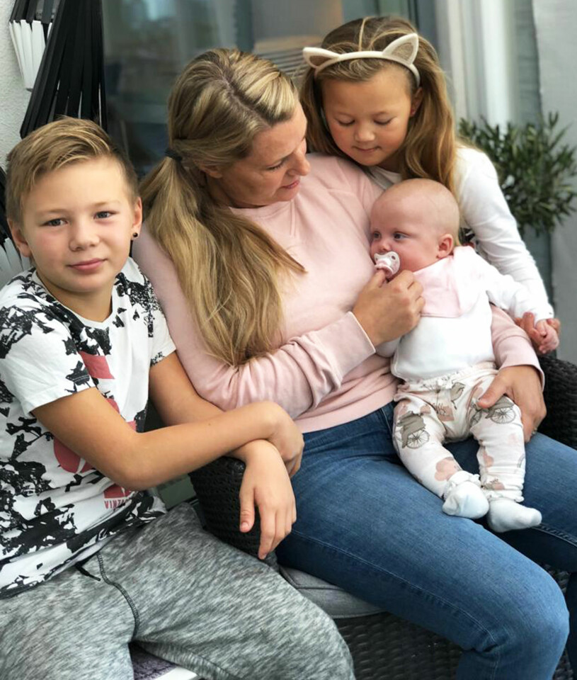 Från vänster: Elton, Hannah, Nelia och lilla Ebba.