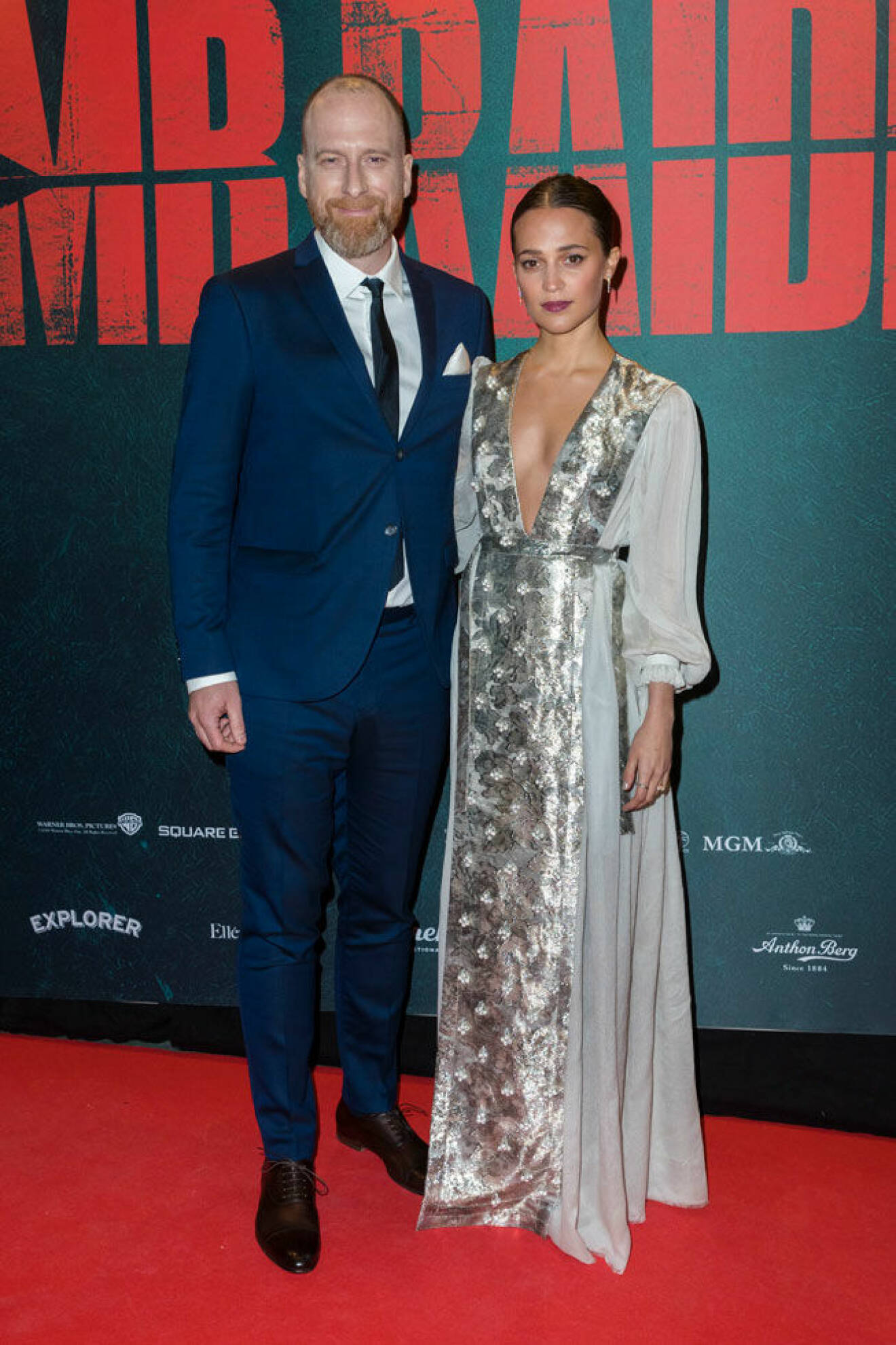 Alicia Vikander och regissören Roar Uthaug på galapremiären för Tomb Raider på Rigoletto