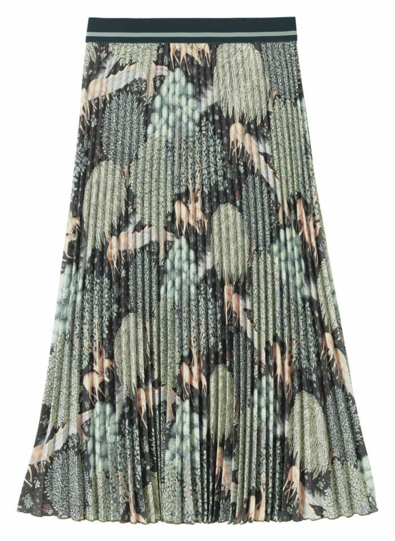 Plisserad kjol William Morris mönster H&M