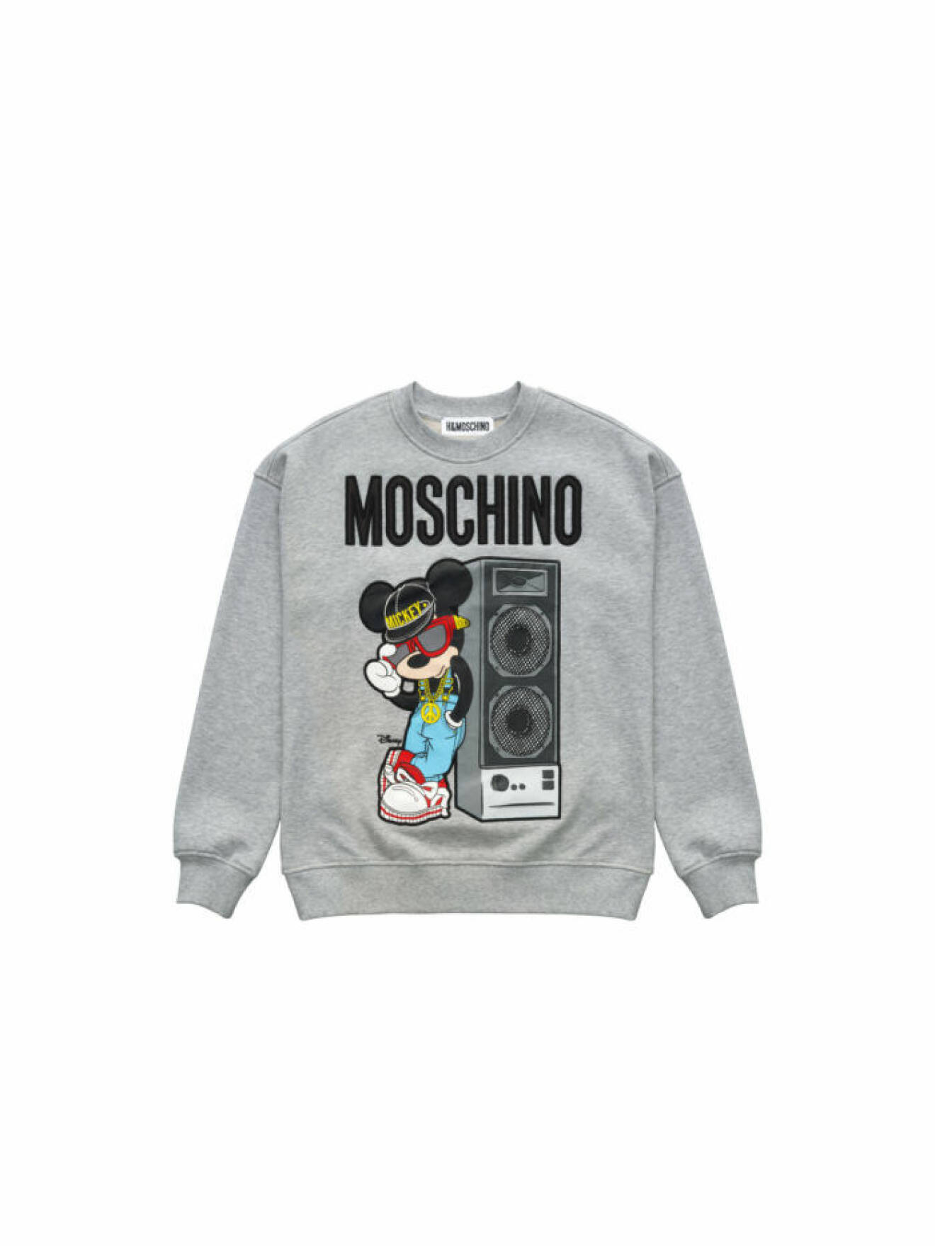 Musse Pigg på en grå sweatshirt Moschino [tv] H&M