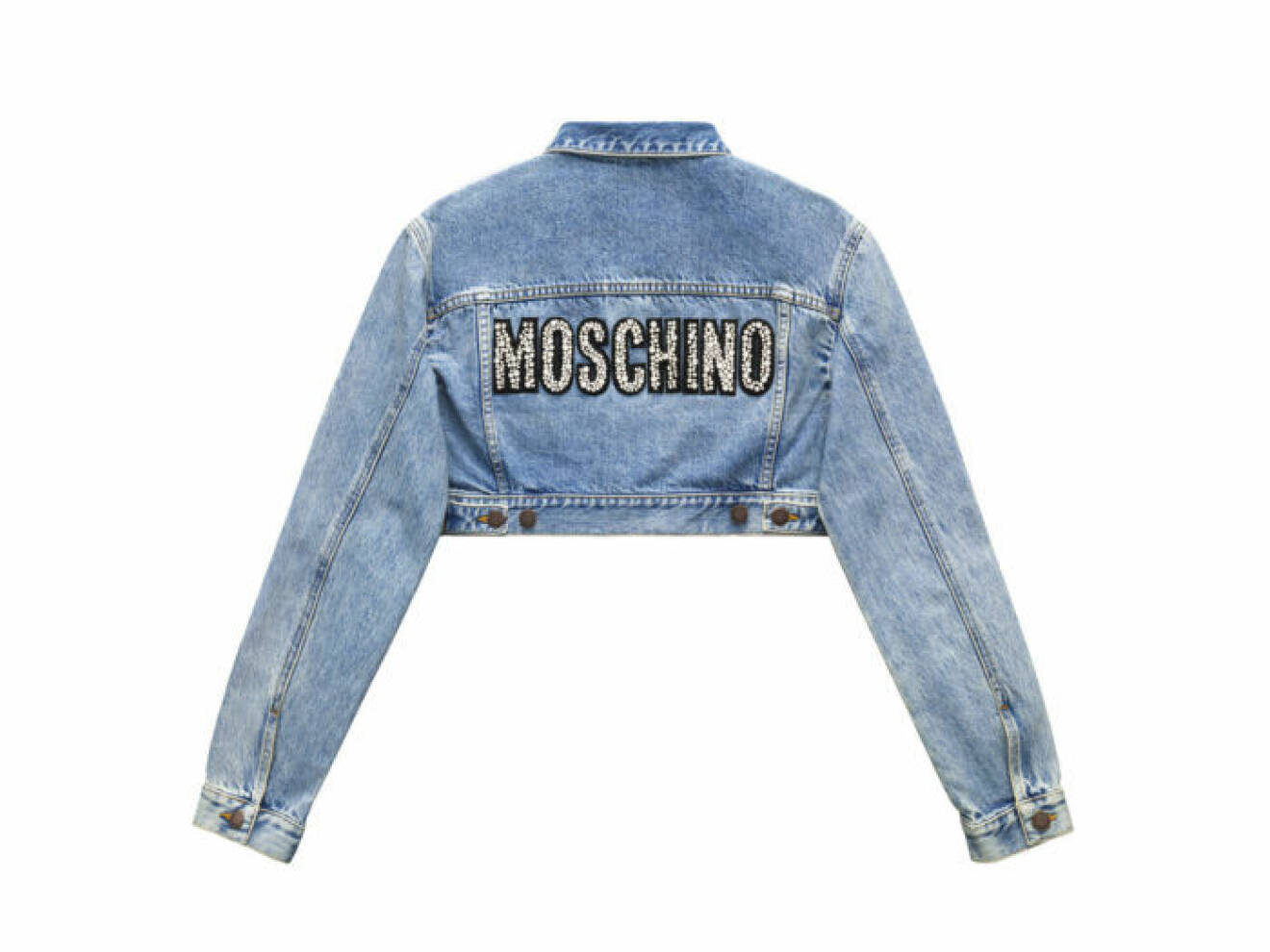Croppad denimjacka med Moschinologga på ryggen Moschino [tv] H&M