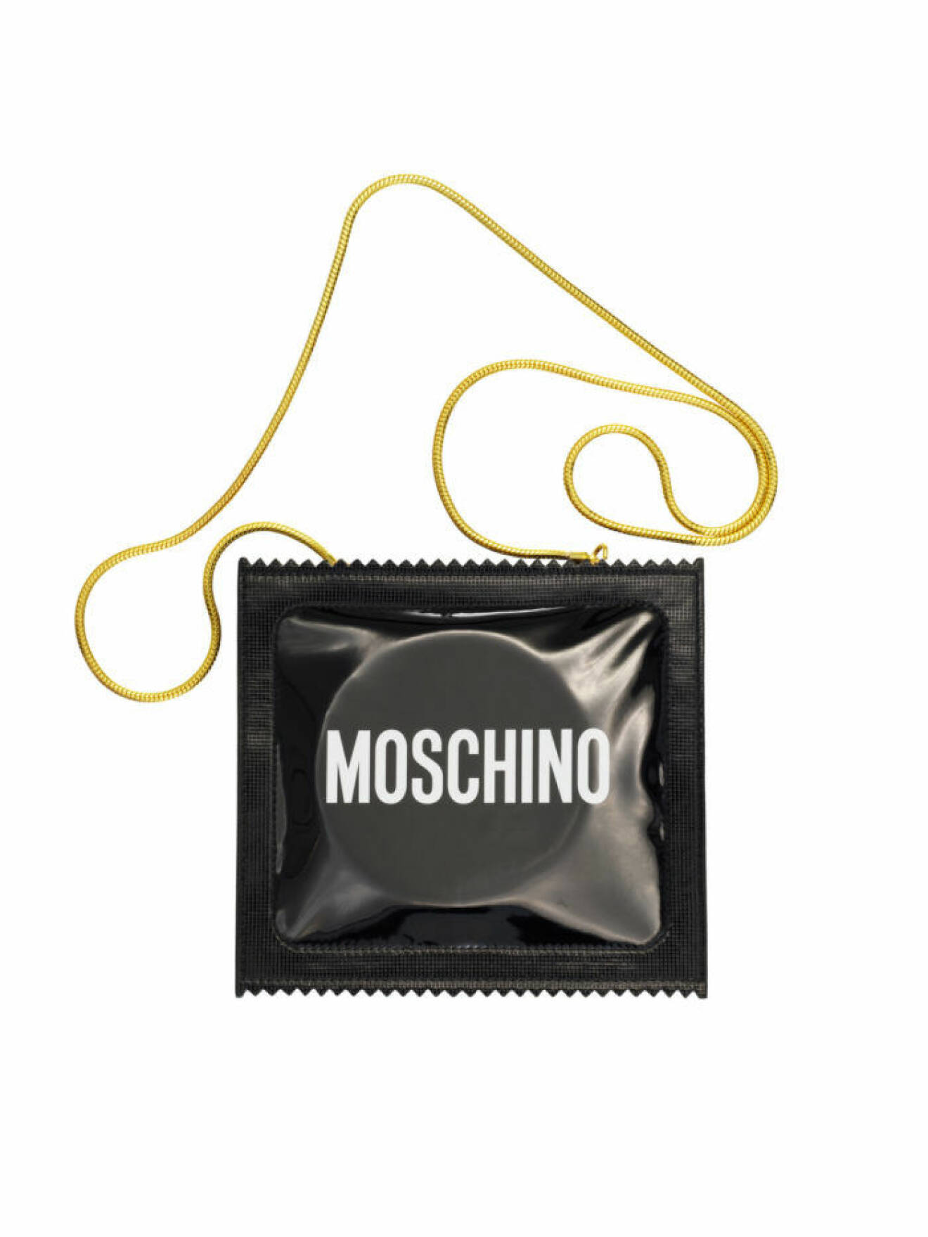 Svart väska i form av kondomapaket Moschino [tv] H&M