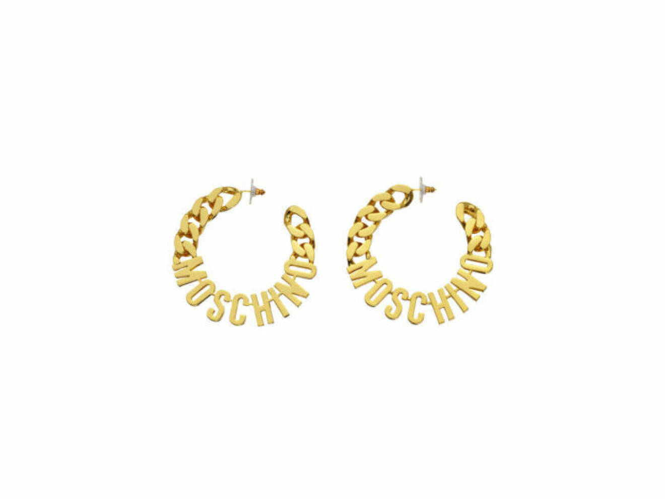 Guldiga örhängen med logo Moschino [tv] H&M