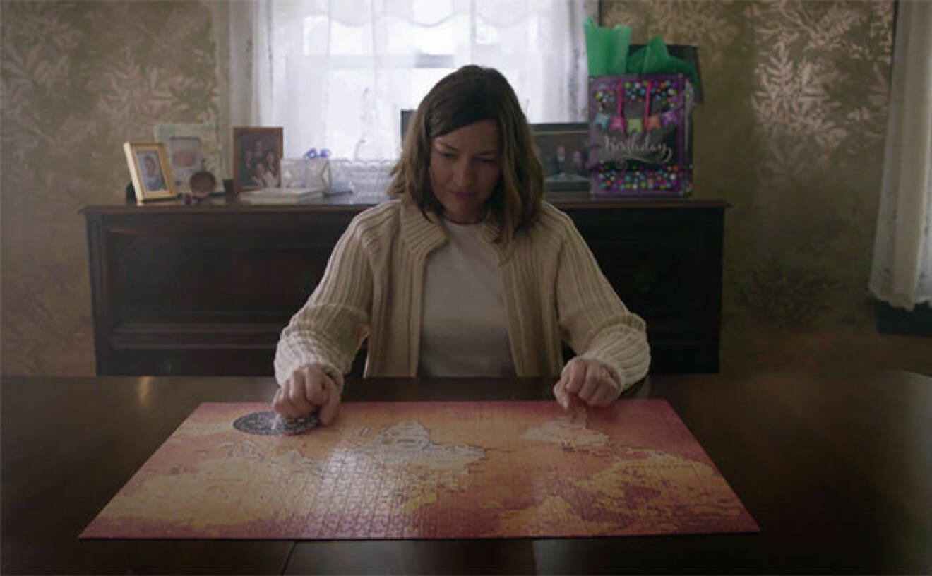 En bild på karaktären Agnes i filmen Puzzle som har premiär på Filmstaden den 25 december.