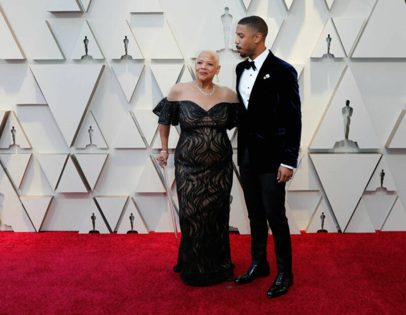 Donna Jordan och Michael B. Jordan på Oscarsgalan 2019