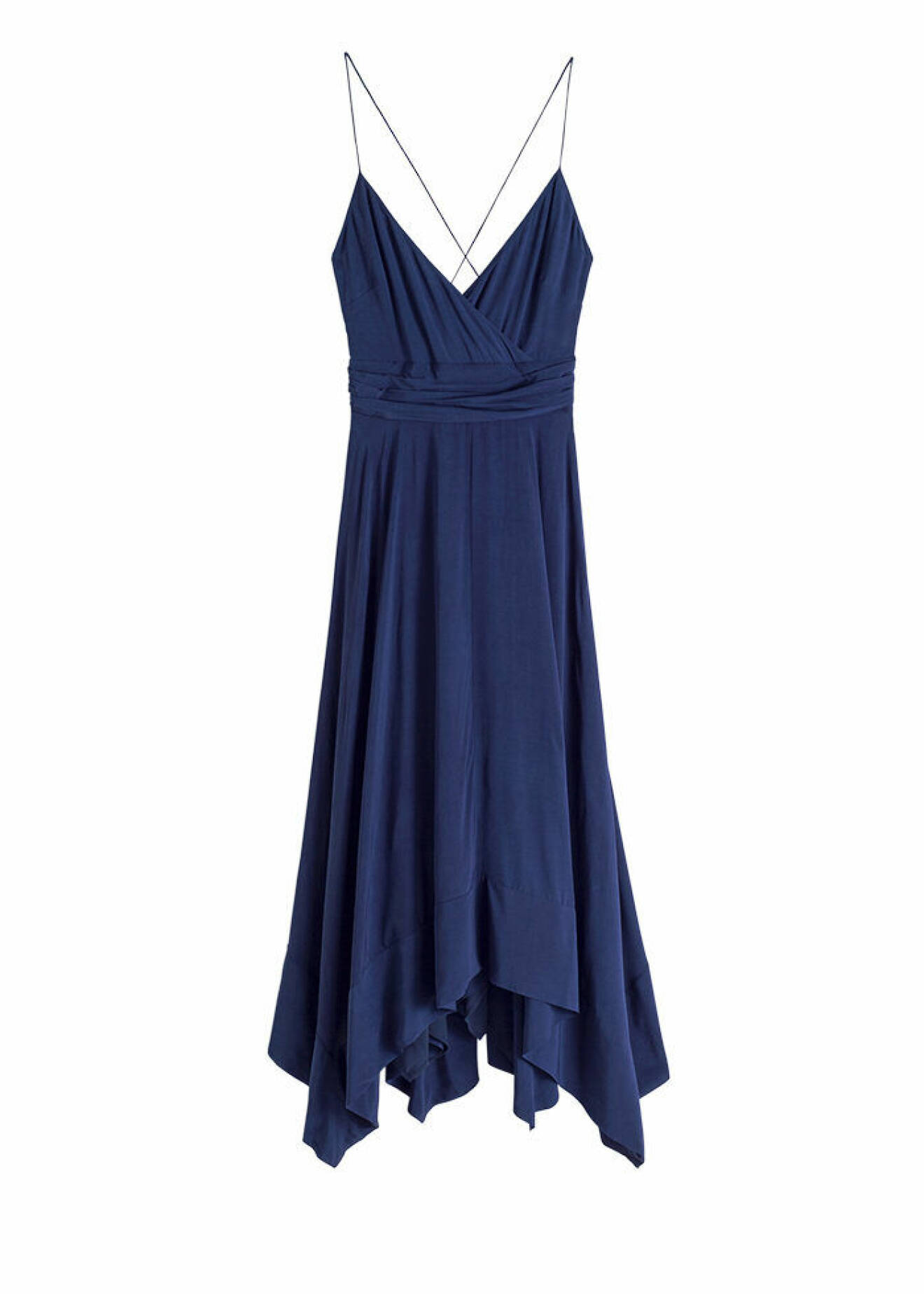 Marinblå klänning med smala axelband