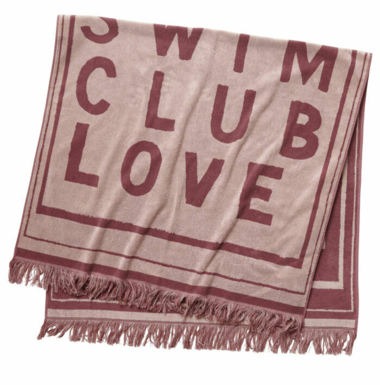 H&M släpper badkollektion med Love Stories – rosa handduk med fransar