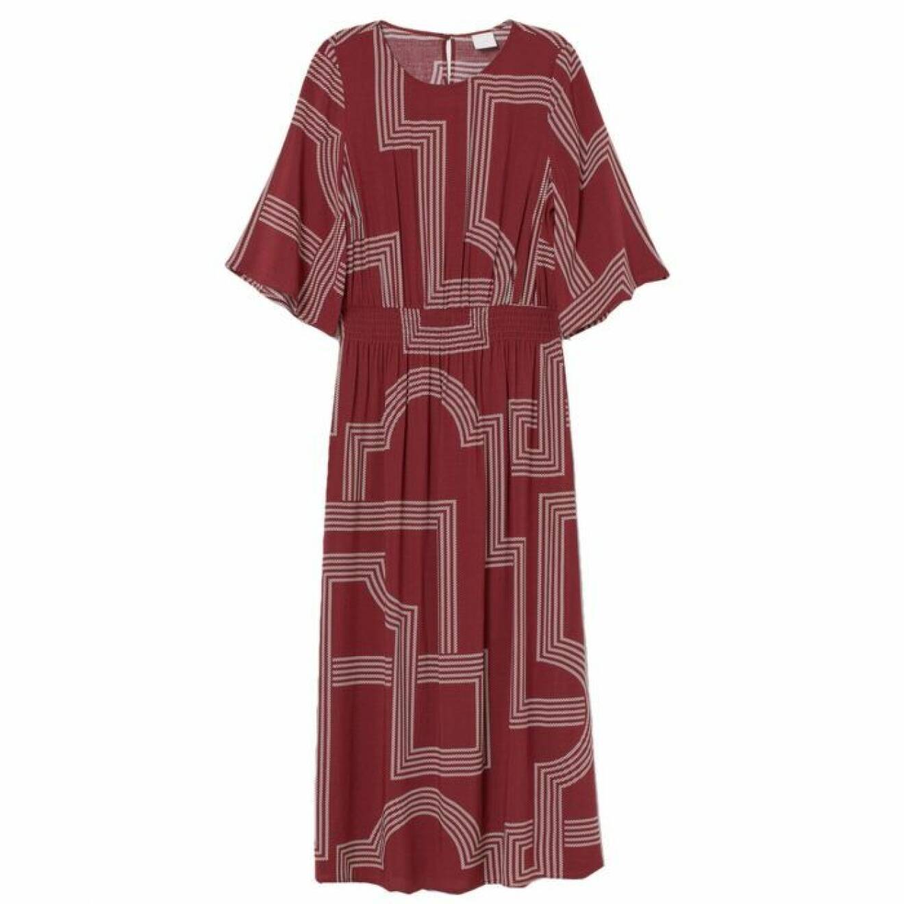 Vinröd klänning med mönster från H&M