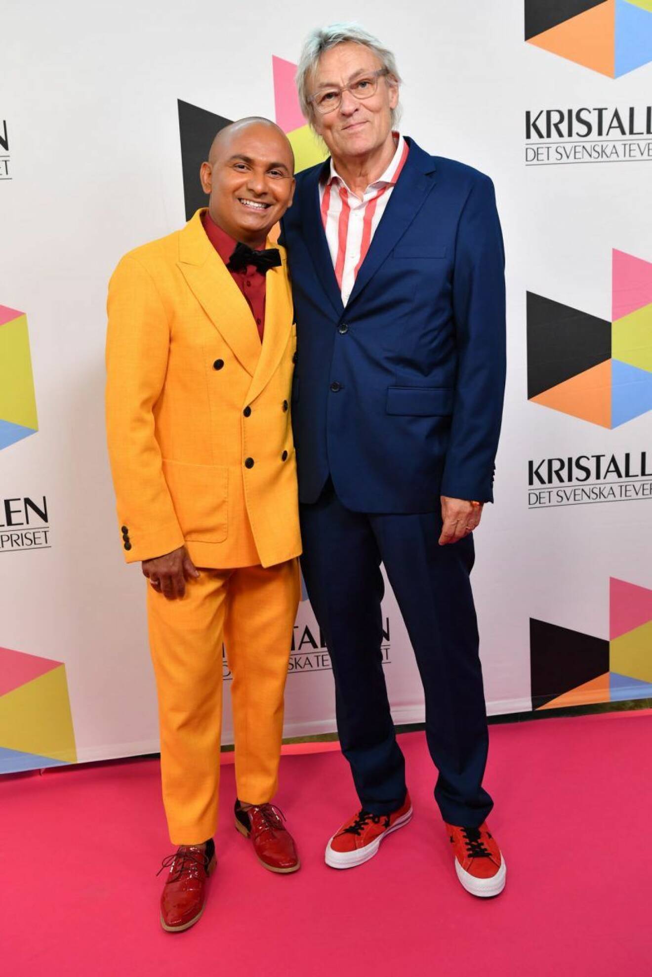 Lars Lerin och Manoel Marques på röda mattan på Kristallen 2019