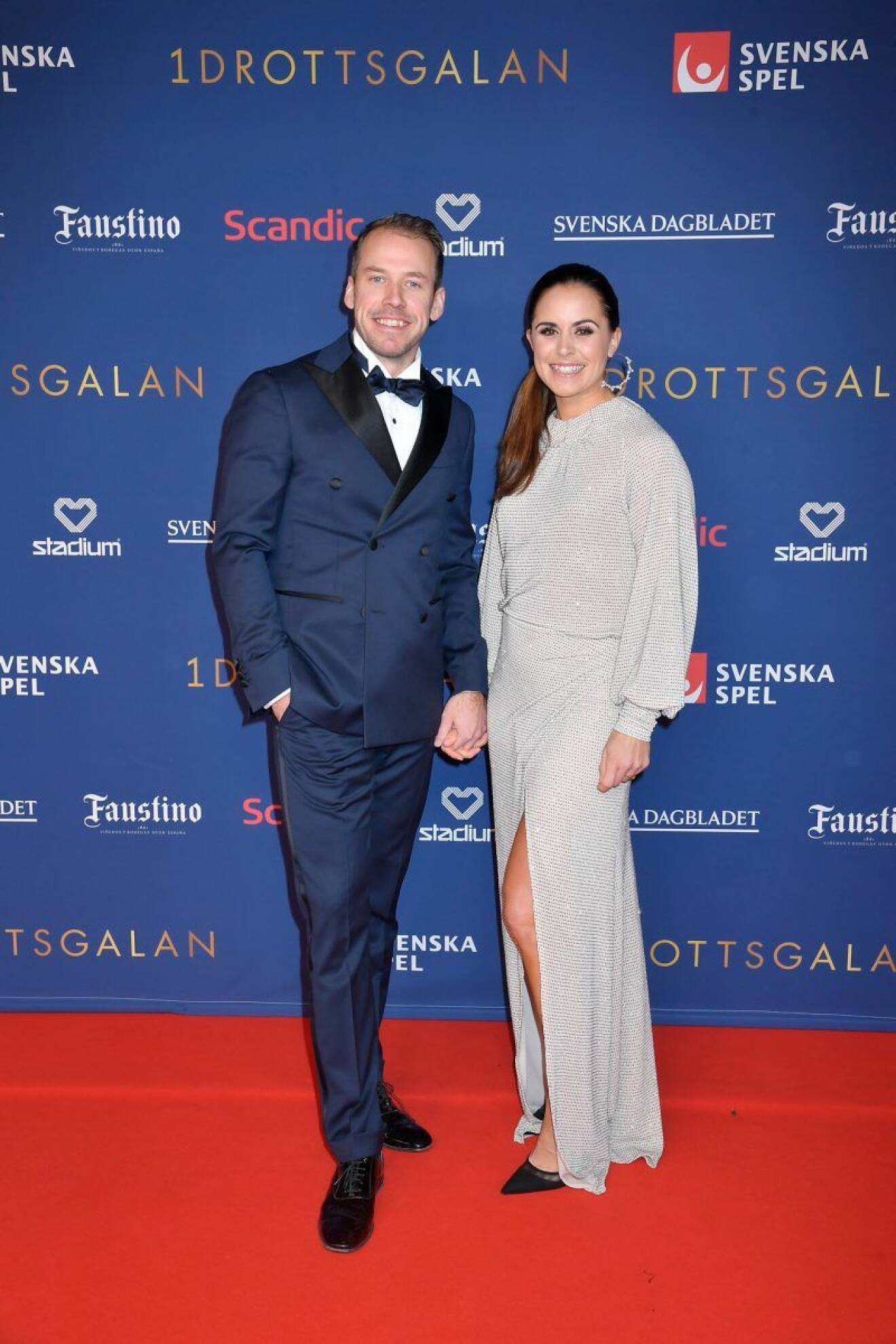 Emil Jönsson och Anna Jönsson Haag på röda mattan på Idrottsgalan 2020