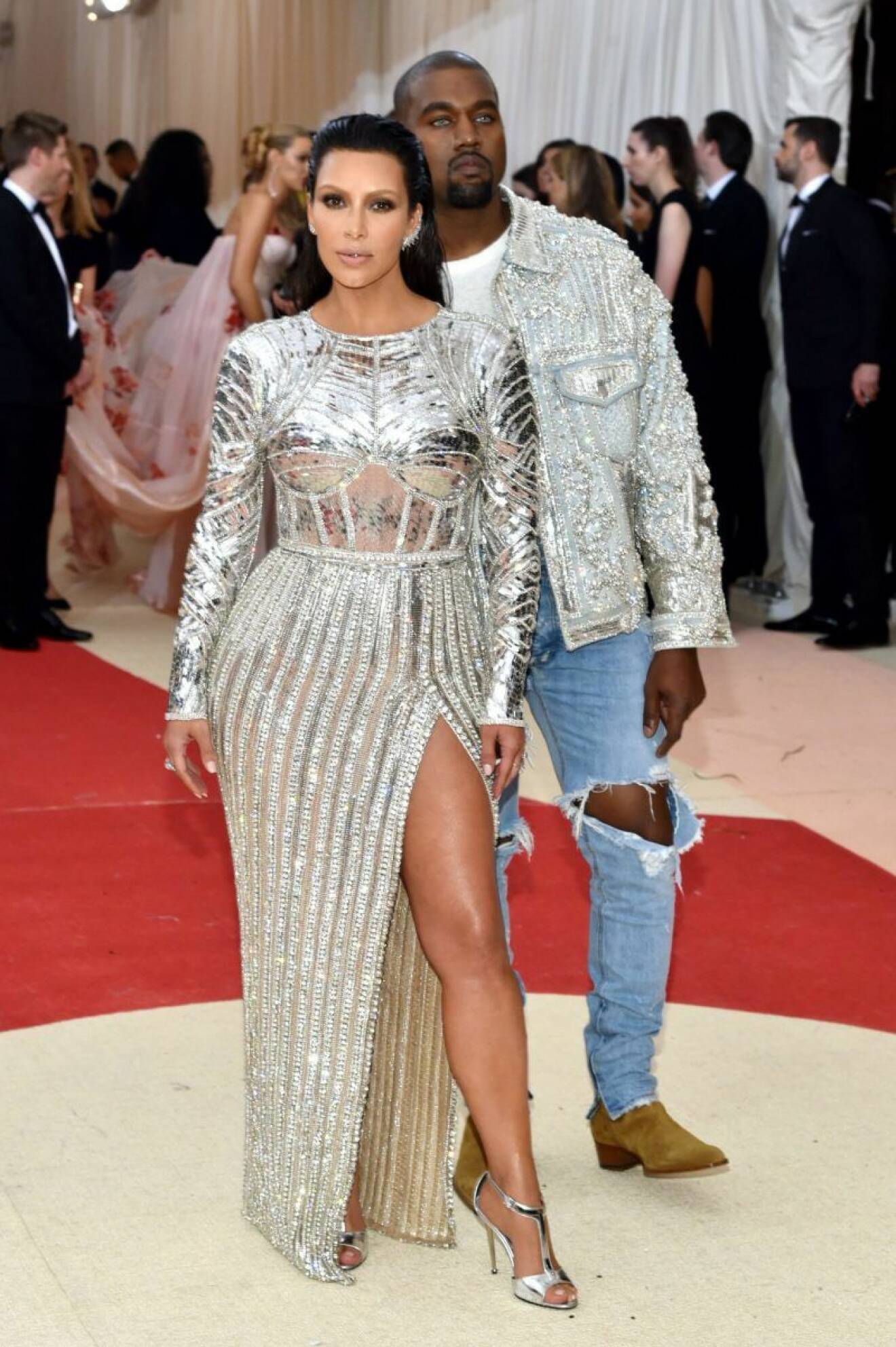 Kim Kardashian och Kanye West på Met-galan 2016