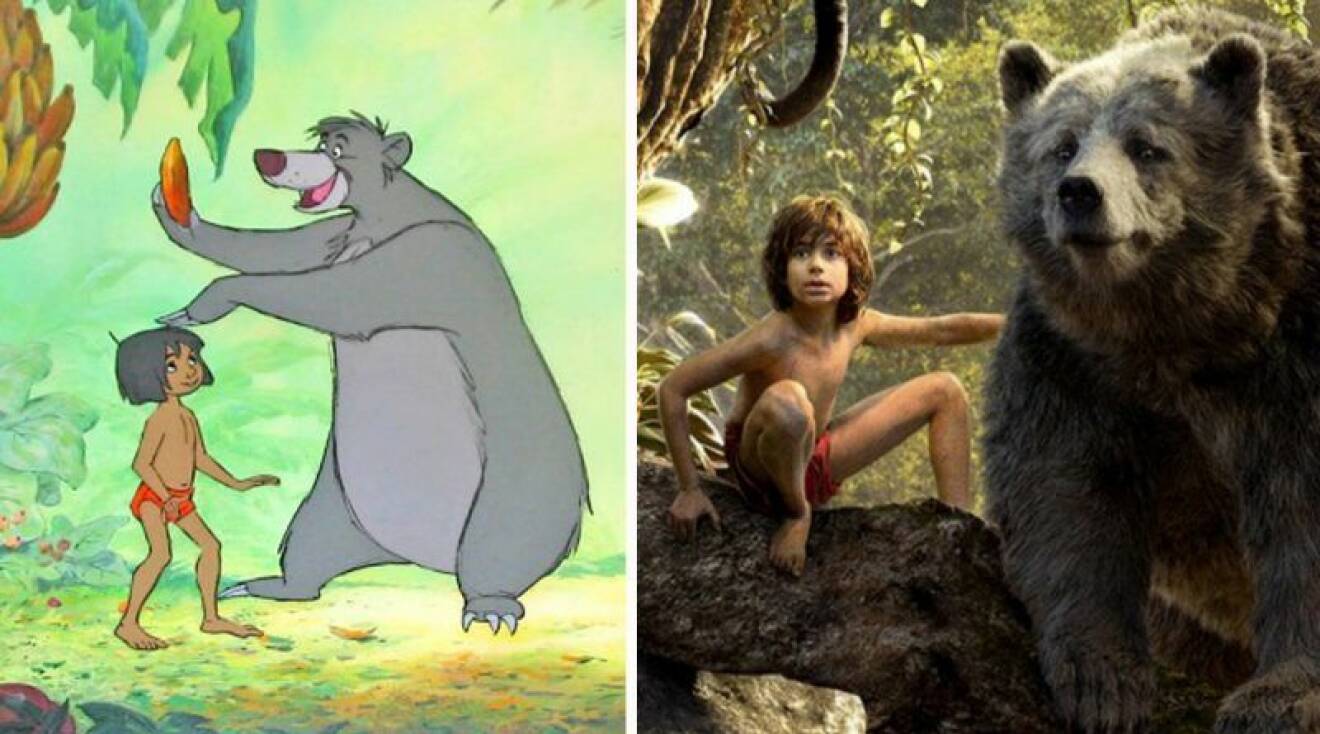 Mowgli i djungelboken med Baloo