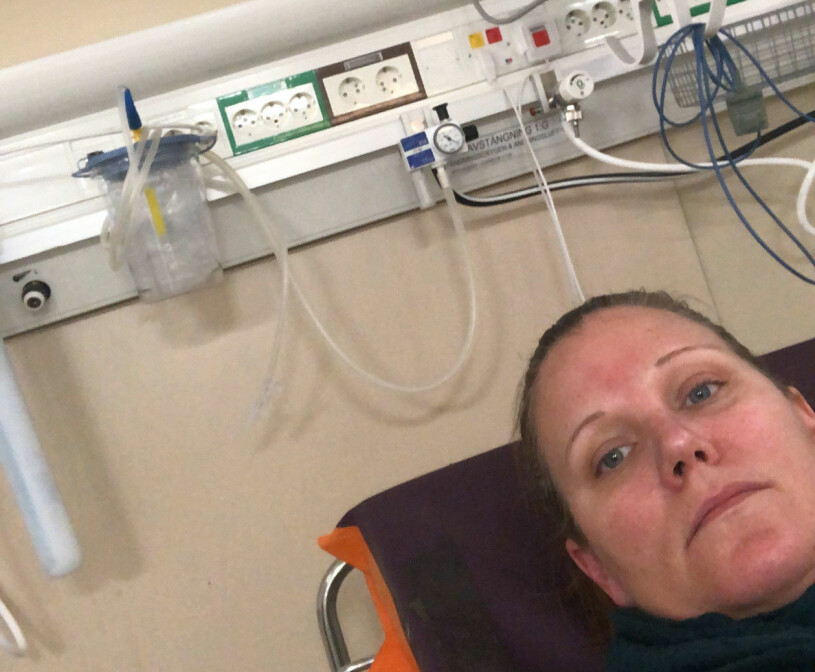 I april fick Anja åka med ambulans till akuten efter att ha fått en misstänkt blodpropp i benet.