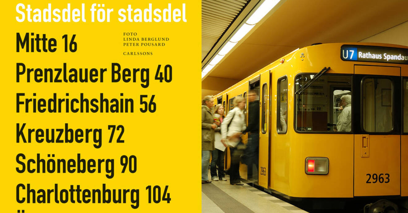 Bokomslag och bild på metron i Berlin