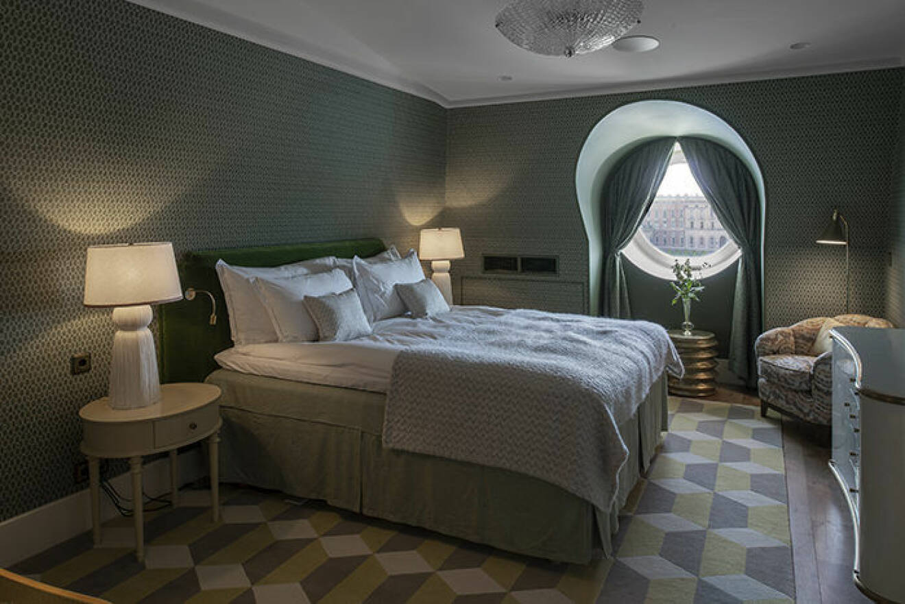 Signatursviter Grand Hotel grönt sovrum