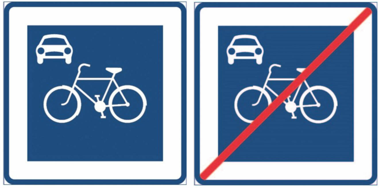 Nya vägmärken för cykeltrafik.