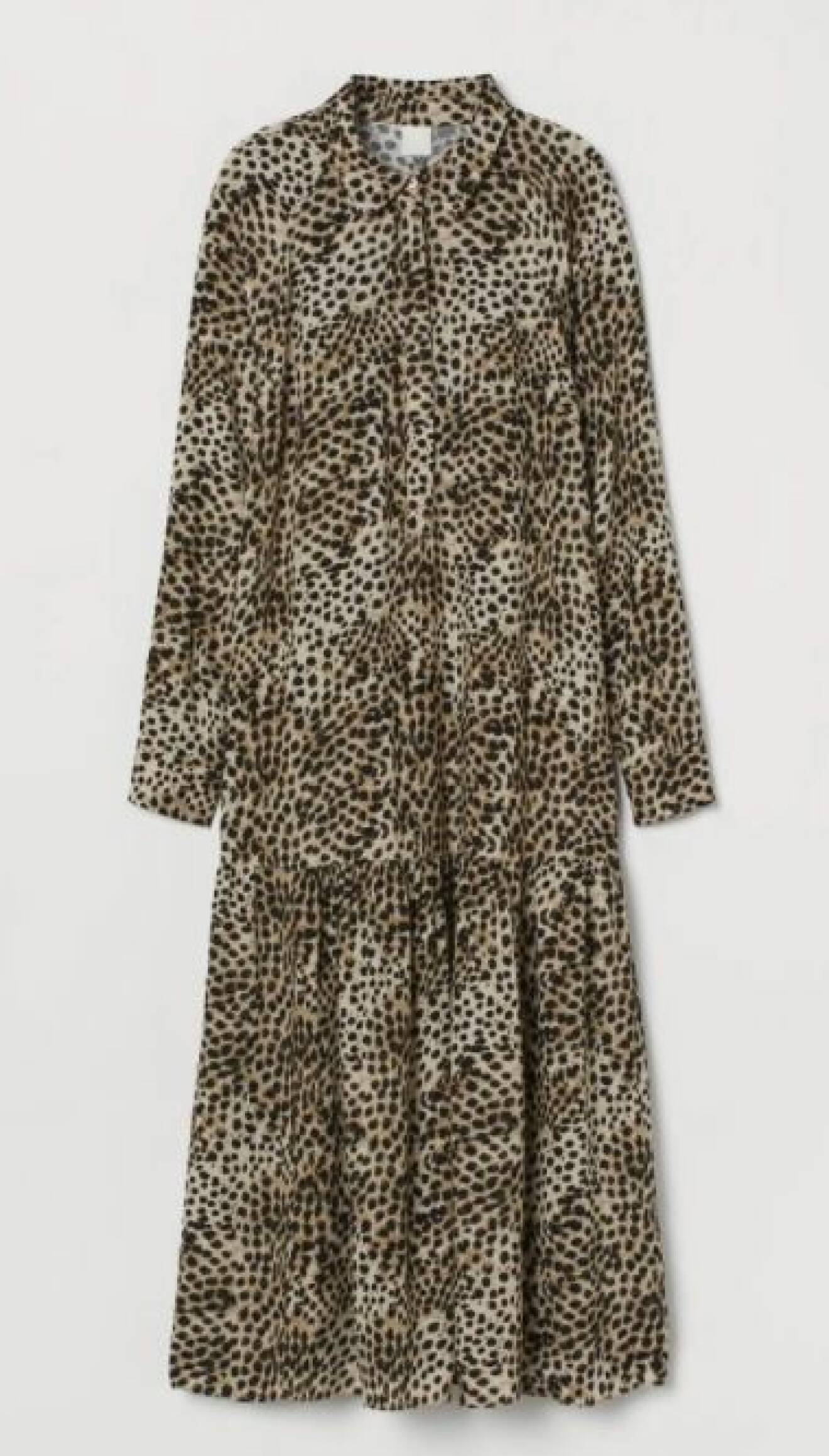 leopardmönstrad klänning H&amp;M