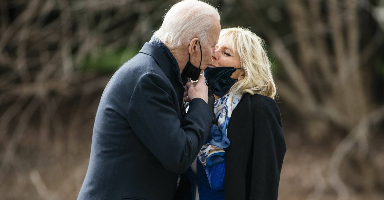 Presidenten Joe Biden med hustrun, Jill Biden.