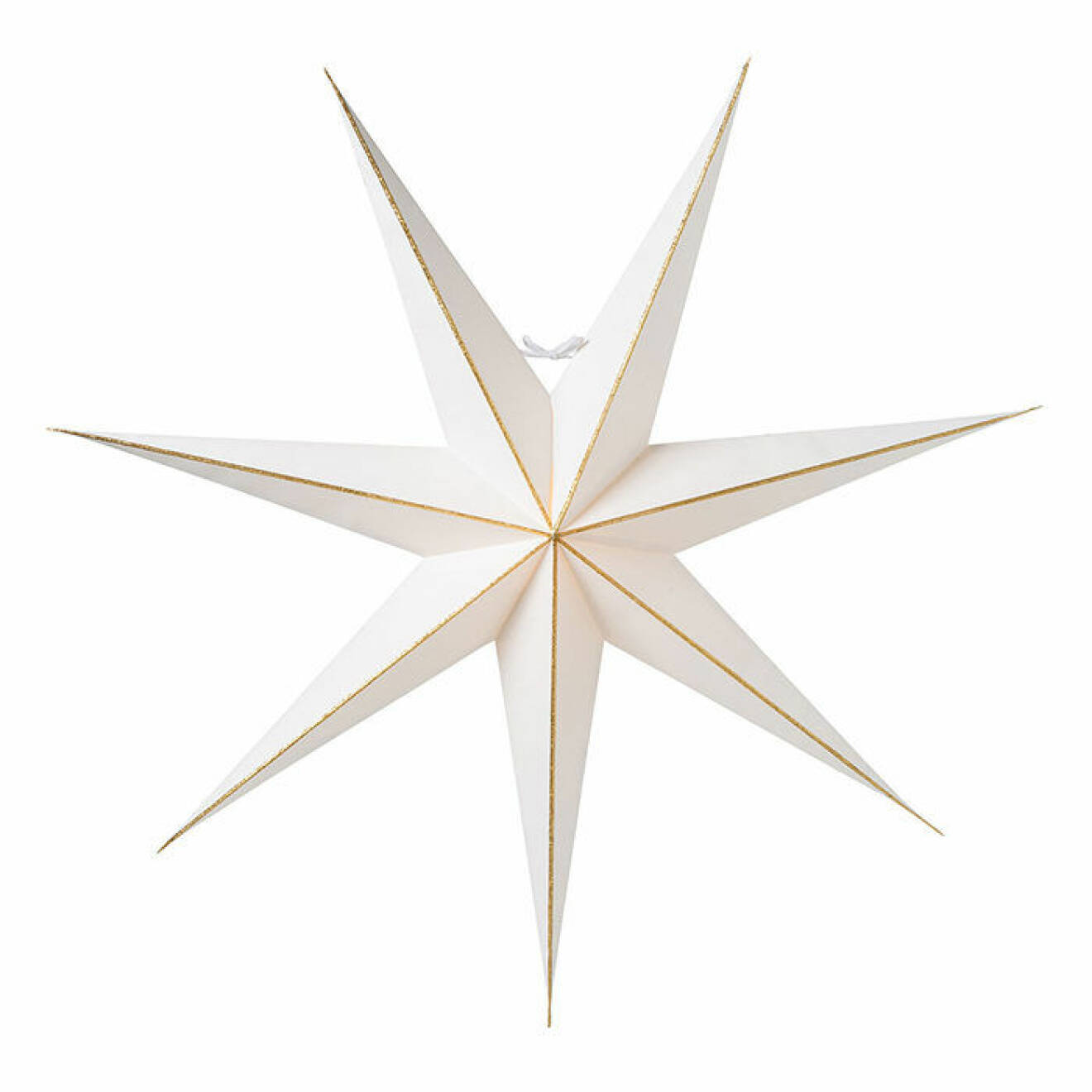 minimalistisk julstjärna i vitt och guld från watt & veke