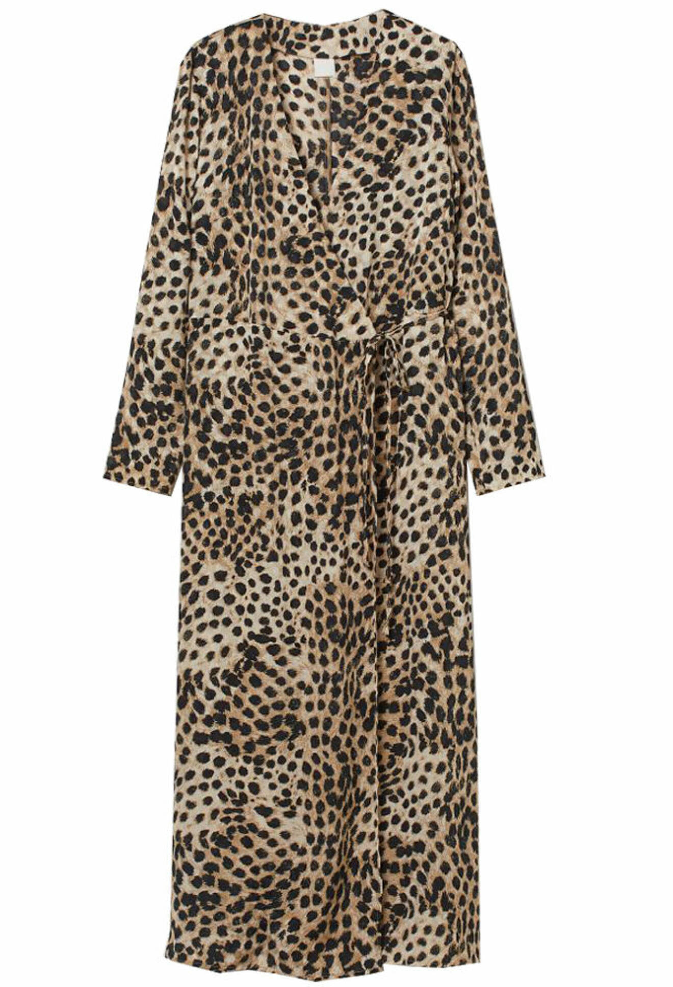 leopardmönstrad omlottklänning
