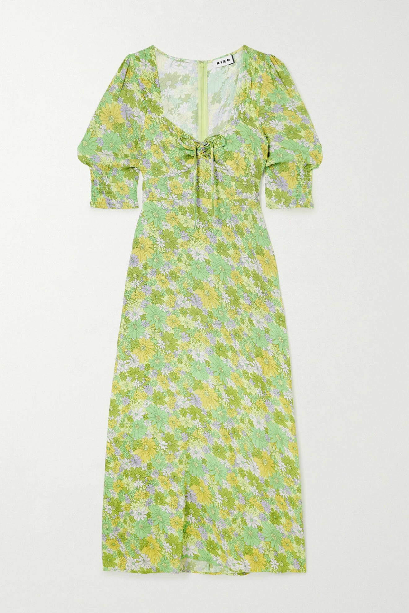 Blommig klänning i grönt Rixo