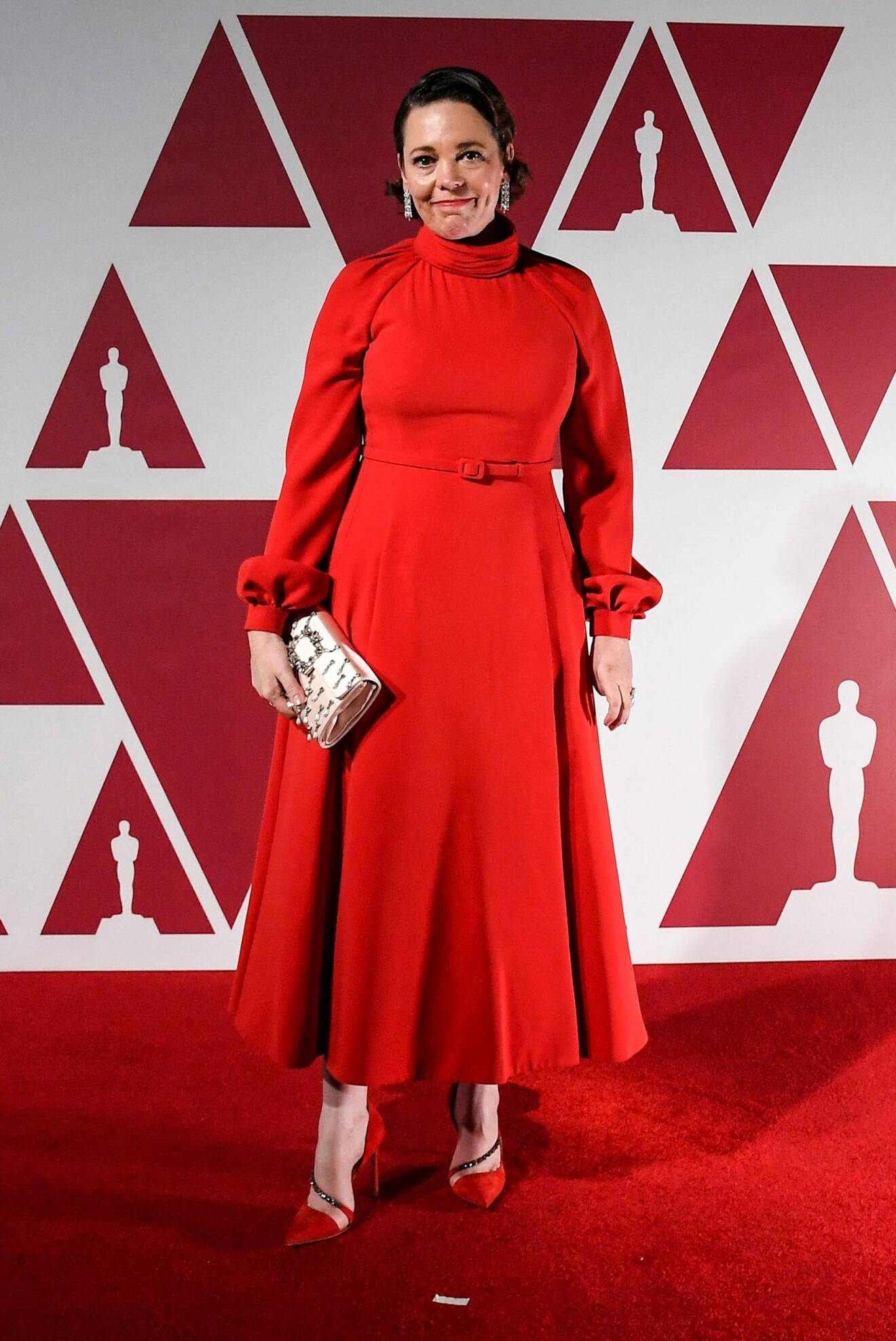Olivia Colman på röda mattan på Oscarsgalan 2021