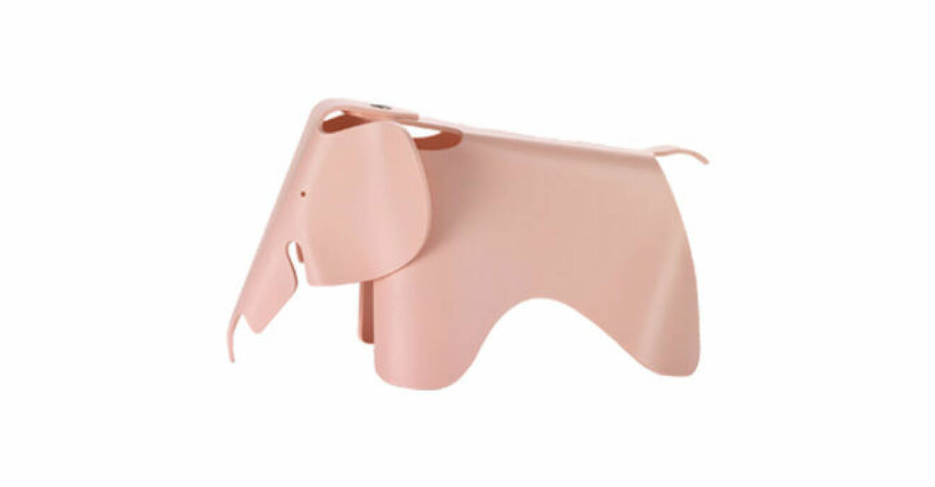 Eames elefant i rosa plast