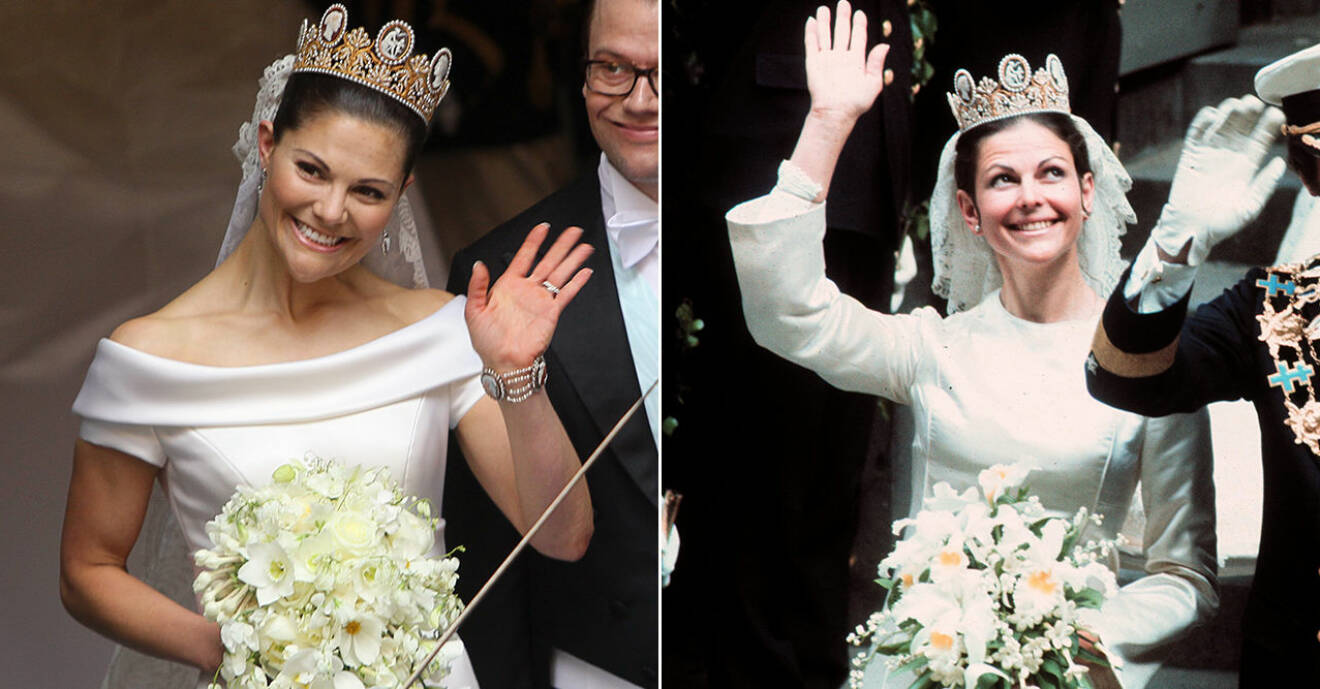 Kronprinsessan Victoria och drottning Silvia i tiaror