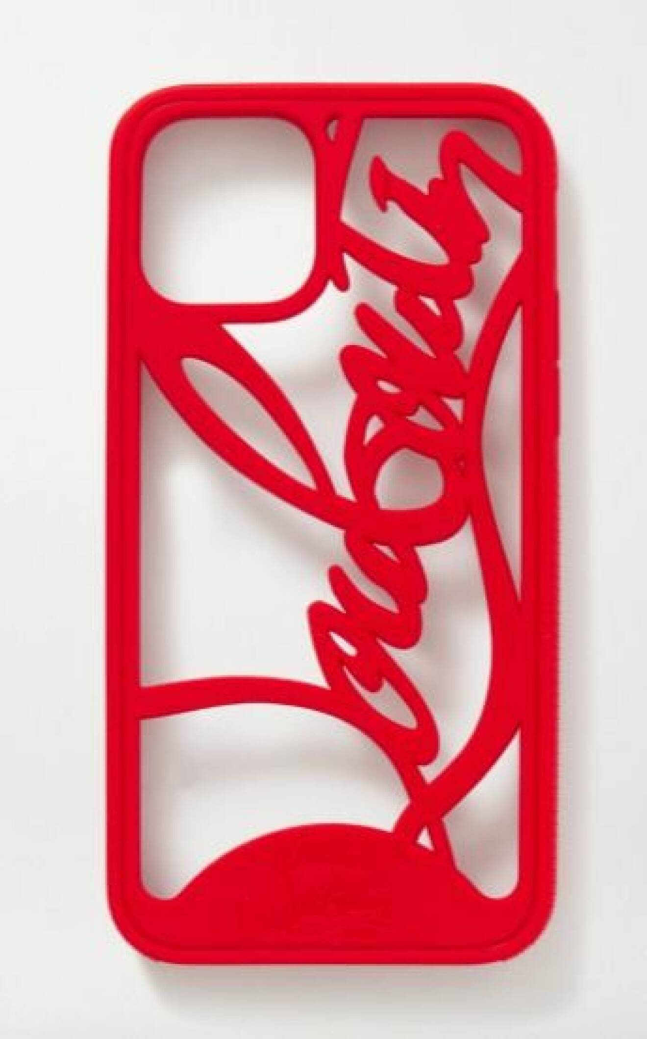 Rött mobilskal med texten Louboutin på. Mobilskal från Christian Louboutin.