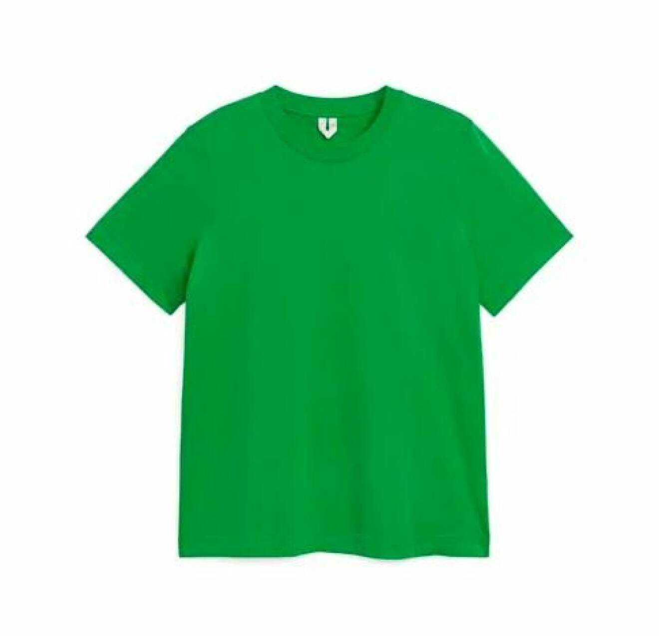 Ärtgrön t-shirt med rundad hals. T-shirt från Arket.