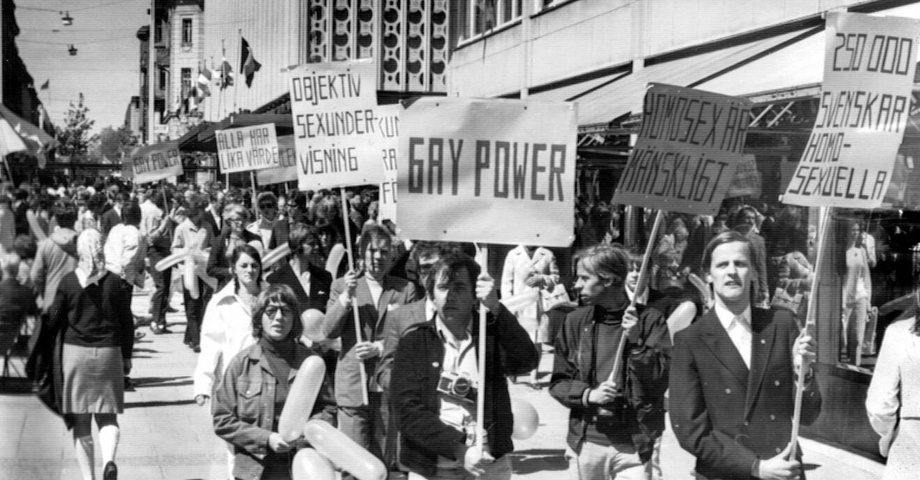 Pridetåget i Uppsala 1971