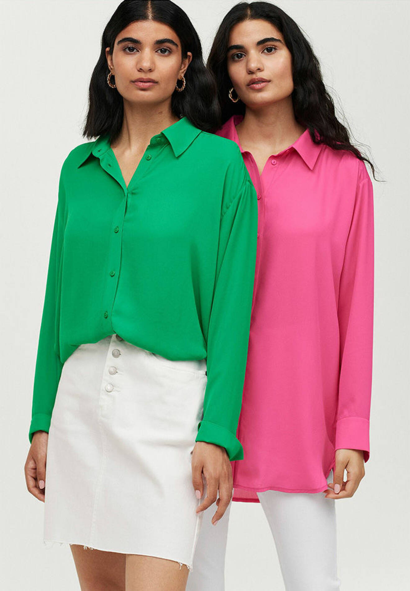 grön och rosa skjorta från Ellos Collection till sommaren och hösten 2021