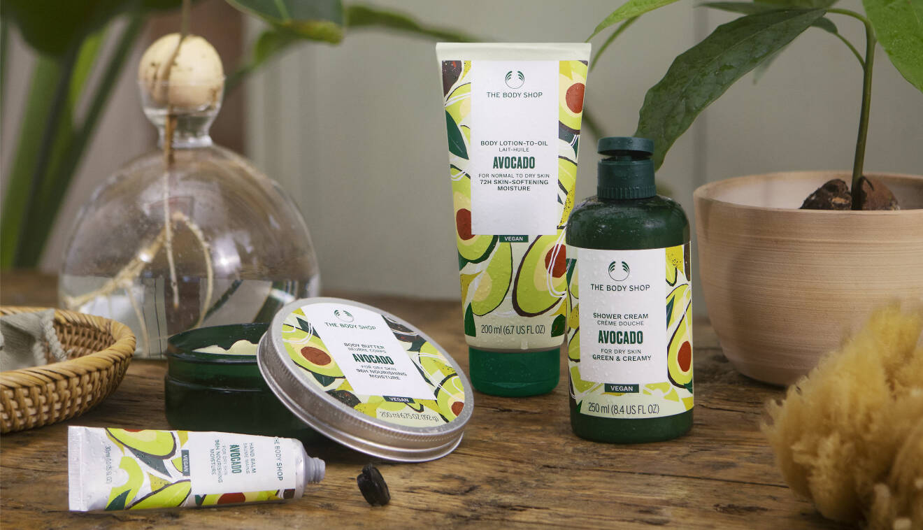 vegansk kroppsvård med välgörande avocado