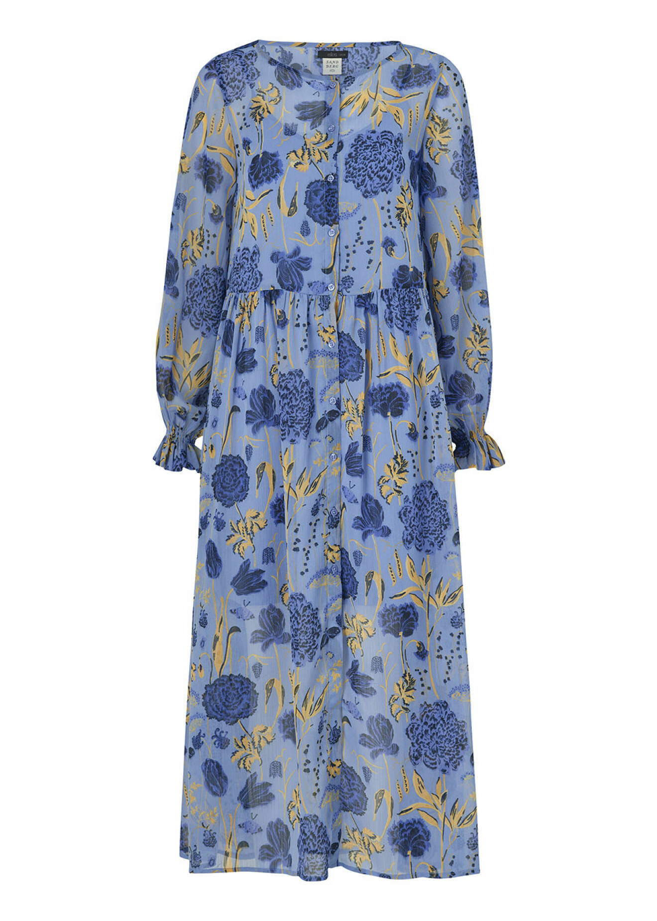 Blåblommig Aurelie-klänning från Ellos x Sandberg Wallpaper